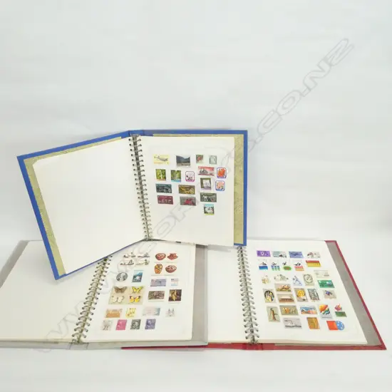 3 VINTAGE STAMP ALBUMS WITH COLLECTIONS