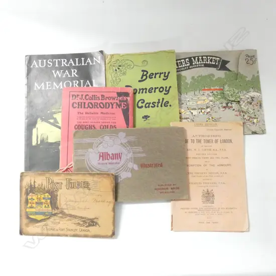 TOURIST GUIDEBOOKS, ANTIQUE AND VINTAGE, 1. ATLAS AND GUIDE TO LONDON; 2. AUSTRALIAN WAR MEMORIAL; 3. TOWER OF LONDON; 4