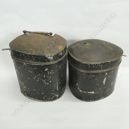 2 ANTIQUE LAWYERS WIG TINS 