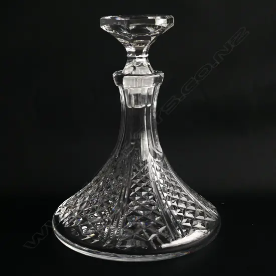 HEAVY CUT CRYSTAL SHIP'S DECANTER