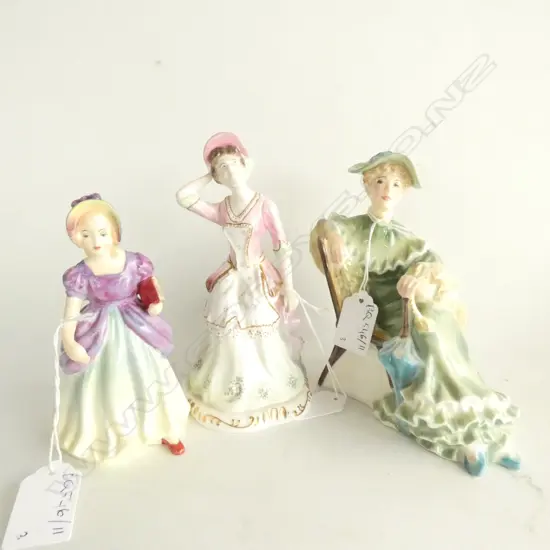 3 FIGURINES; R/DOULTON 'ASCOT', PARAGON 'MISS PAMELA' & R/CROWN DERBY 'VANITY'