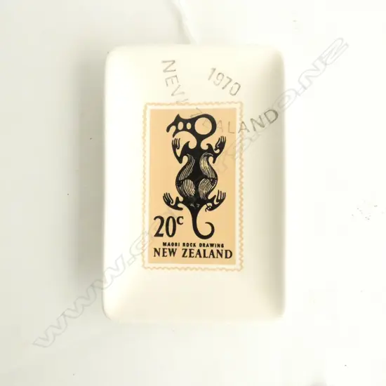 CROWN LYNN '20 CENT' STAMP DISH. 135 X 90MM