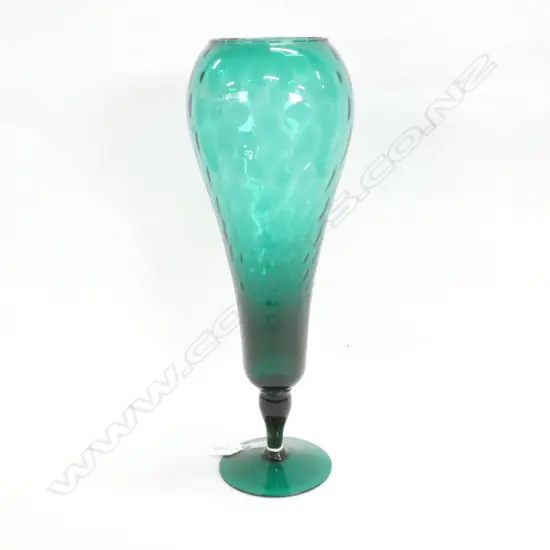 GREEN GLASS VASE H. 405MM