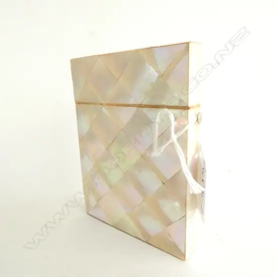 VICTORIAN MOP INLAY CARD CASE IVORY TRIM