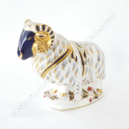 ROYAL CROWN DERBY RAM PAPERWEIGHT L 160 MM C 1970/80