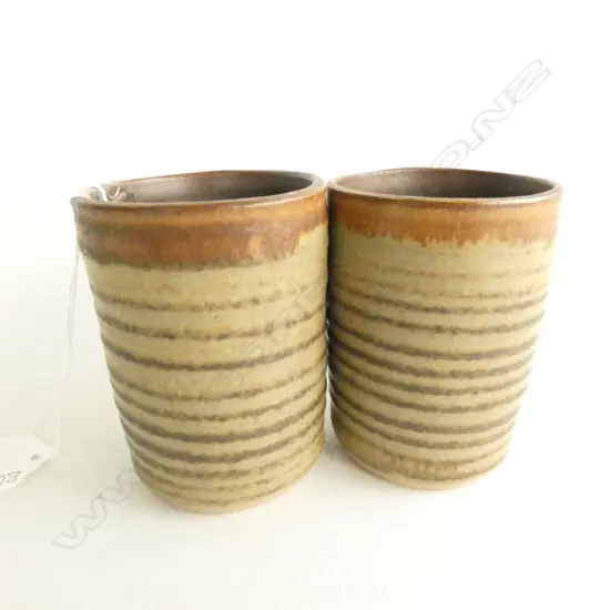 TWO POTTERY BEAKERS