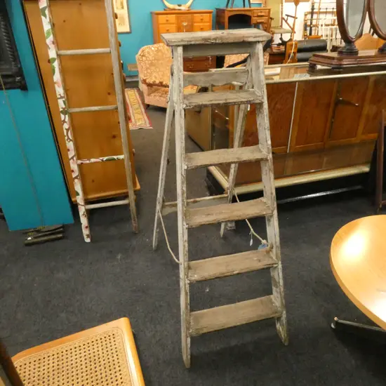 VINTAGE WOODEN LADDER H. 1400MM