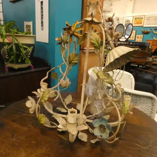 8 ARM FLORAL METAL CHANDELIER H. 460MM