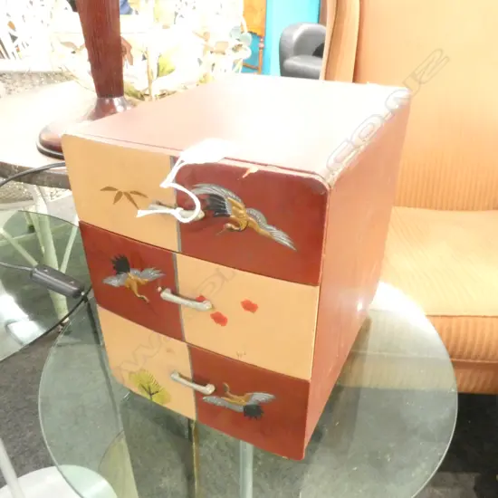 JAPANESE ART DECO SEWING CHEST 3 DRAWERS