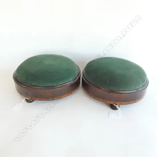PR GREEN VELVET FOOTSTOOLS, DIA. 265MM