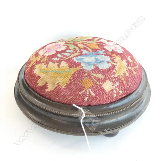 FLORAL TAPESTRY FOOTSTOOL, DIA. 310MM
