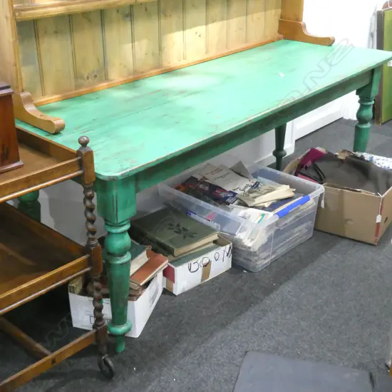 COLONIAL GREEN PAINTED TABLE L. 1820MM H. 755MM