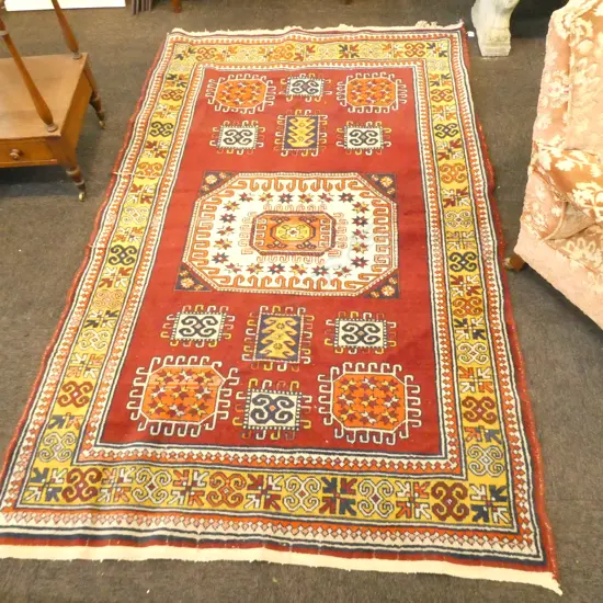 HAND KNOTTED PERSIAN RUG ,OLD REPAIRS 1380 X 2300 MM