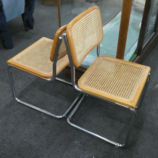 PR OF CANE BACK DINING CHAIRS