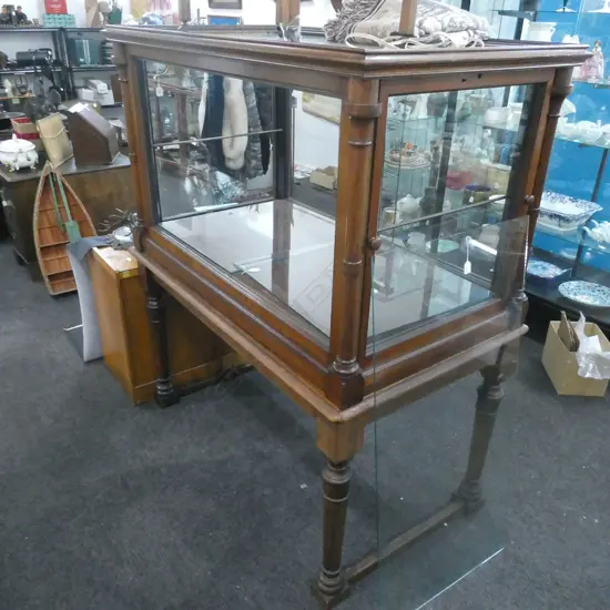 VICTORIAN MAHOGANY VITRINE ON STAND
