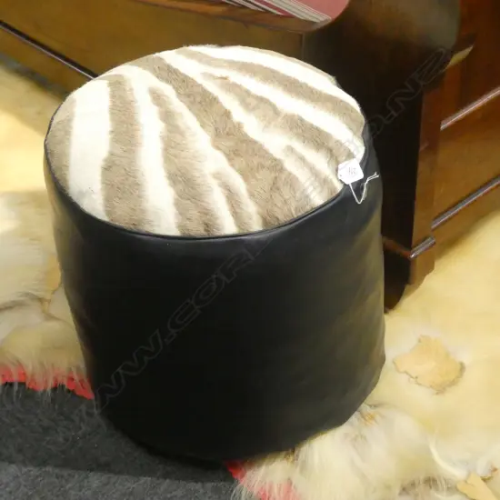 ZEBRA HIDE TOPPED FOOT STOOL H400MM 