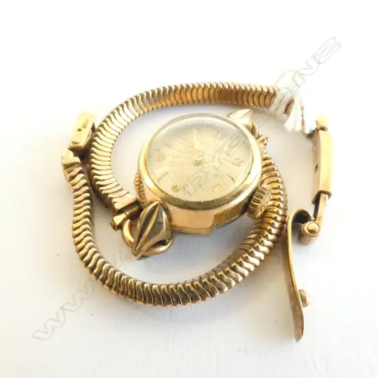 VINTAGE LADIES WRIST WATCH 9CT STRAP