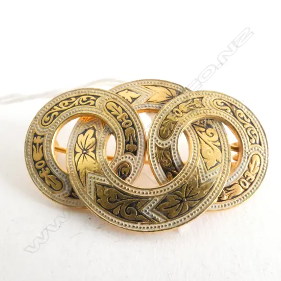 BROOCH, STYLISH, TESTS AS GOLD PLATED