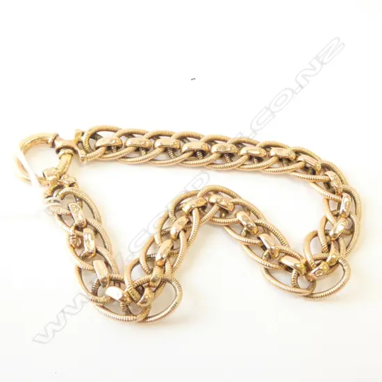 9CT GOLD FANCY CHAIN LINK BRACELET 10gm