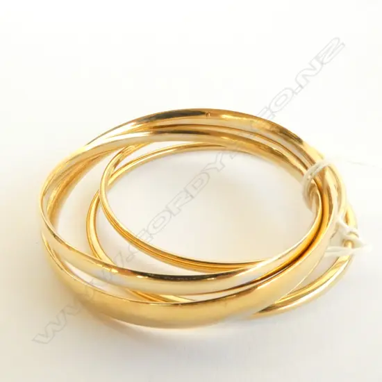 4 GOLD PLATED SILVER BANGLES 76gms