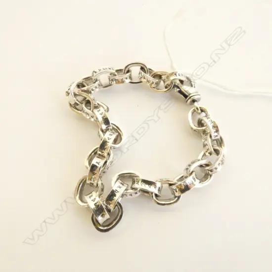 SILVER CABLE LINK CHAIN BRACELET 29gms