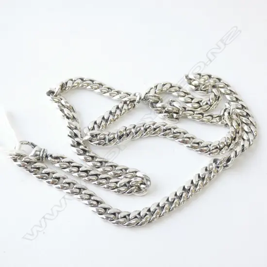 SILVER FLAT CURB LINK NECKLACE 60gms