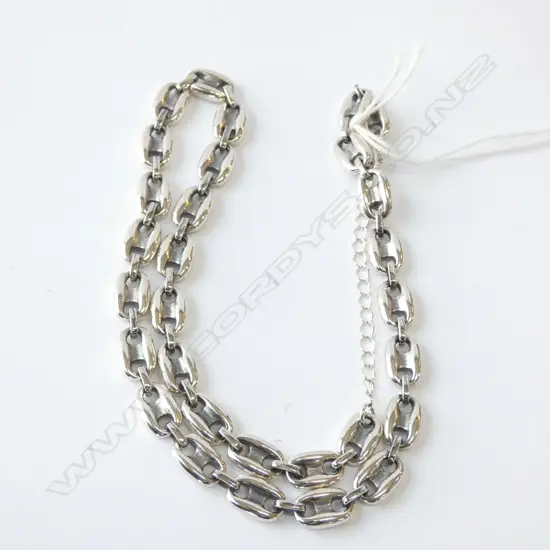 SILVER COFFEE BEAN CHAIN NECKLACE 37gms