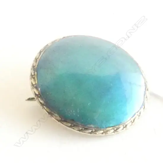 ARTS AND CRAFTS SILVER/ENAMEL BROOCH BIRMINGHAM 1913