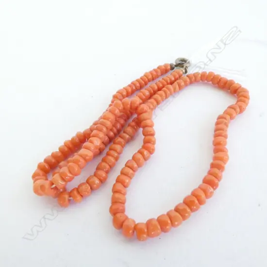 ANTIQUE CORAL NECKLACE, L 400MM