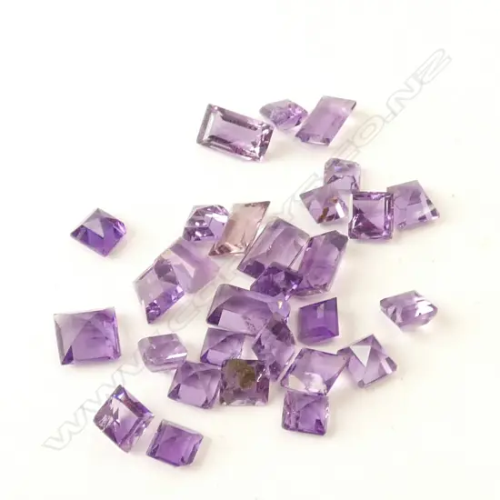 BAG OF10ct AMETHYST FACETED STONES - ALL WITH TINY DAMAGE