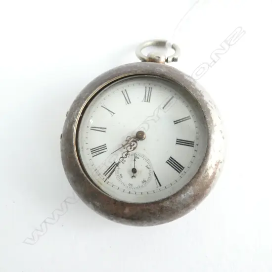 POCKET WATCH, 80% SILVER, CASE, NICKEL PROTECTIVE CASE ON THE OUTSIDE, c.1870'S, AF