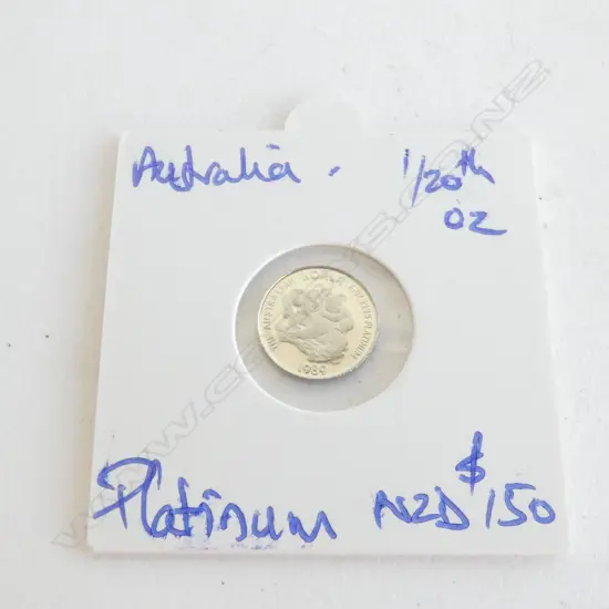 1989 AUSTRALIAN PURE PLATINUM COIN .9999, 1/20THOZ, PERTH MINT