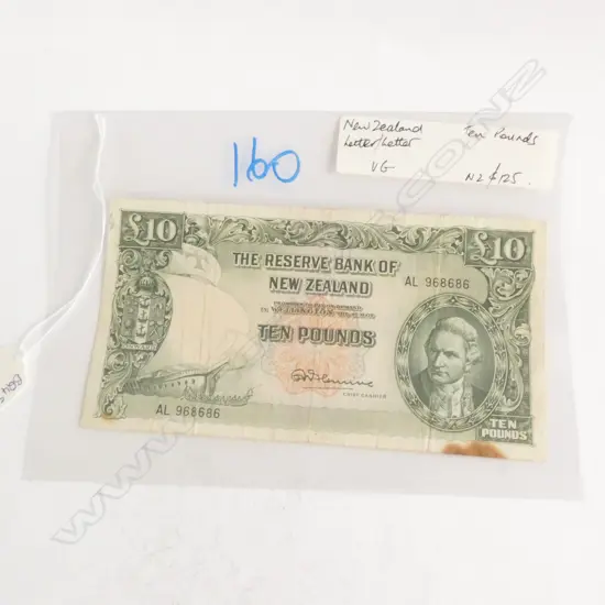 NZ FLEMING $10 POUND NOTE. VERY SCARCE, 1960-67