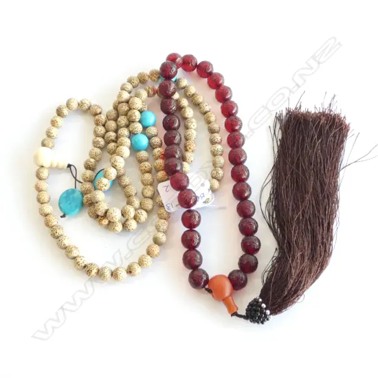 PRAYER BEADS & QING DYNASTY (?) PRAYER BEADS 