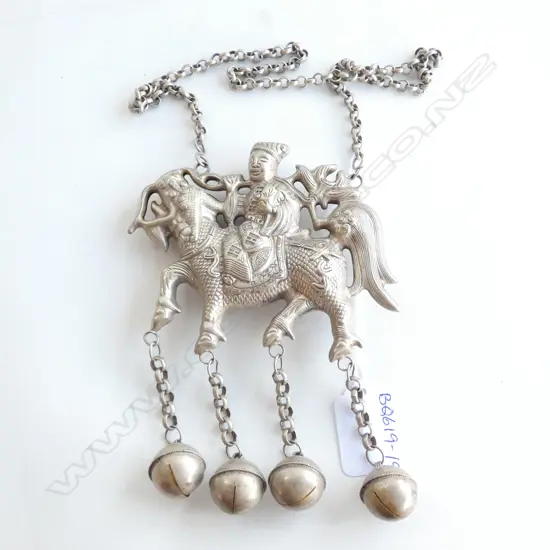 THAI SILVER NECKLACE WITH BELLS 