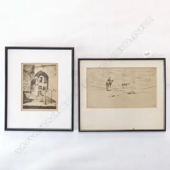 JAMES MCBEY WWI ETCHING & 1 OTHER 