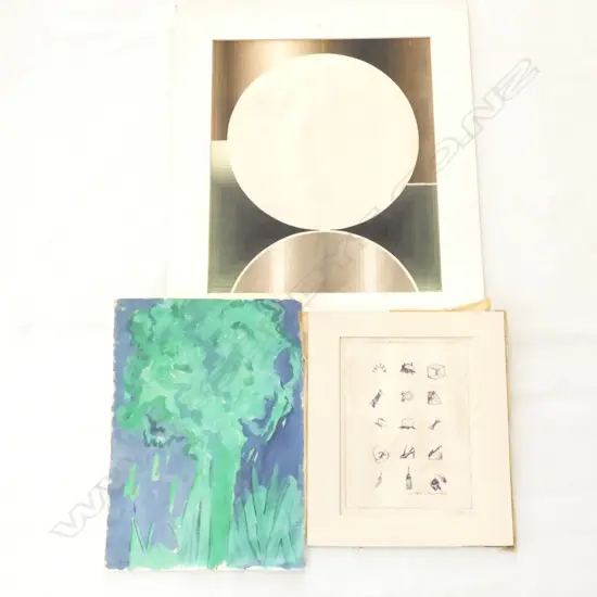 John Crichton Abstract works on paper 1970s & 2 works by other artists 1970s
