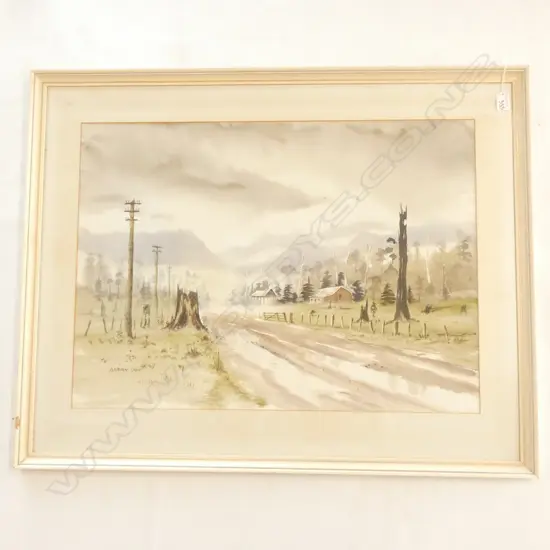 ADRIAN CAVE 'THE RAIN' W/C 1977 POVERY BAY 540 X 745MM