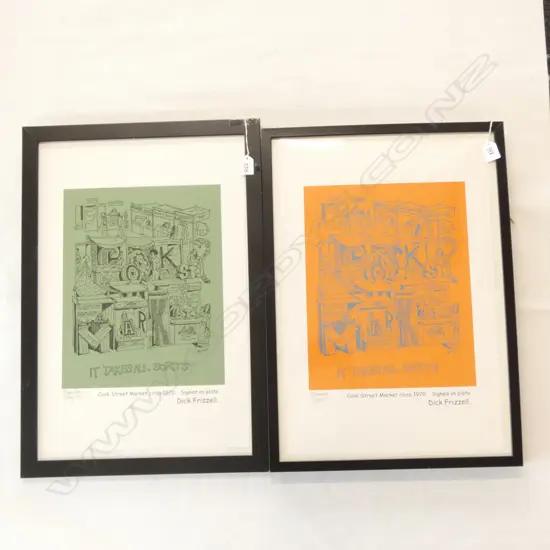 2X DICK FRIZZELL COOK STREET PRINTS 370 X 295MM