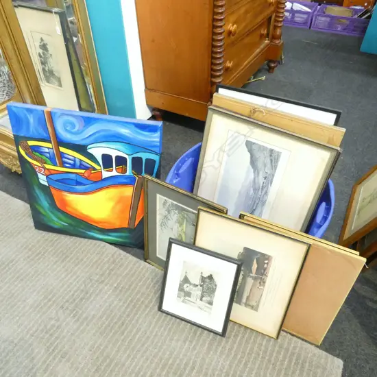 BOX LOT ASST. COLONIAL PRINTS ETC