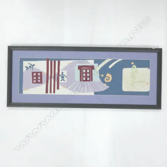 PENELOPE READ FRAMED PASTE-UP FABRIC DESIGN 1992 170 X 625MM