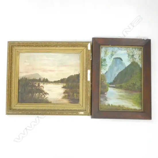 2 EARLY 20thC OIL ON BOARD LANDSCAPES 300 X 360MM