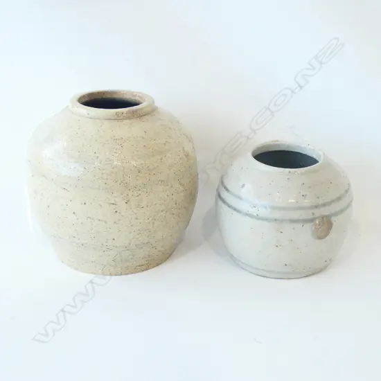 2 RUSTIC MING GINGER JARS