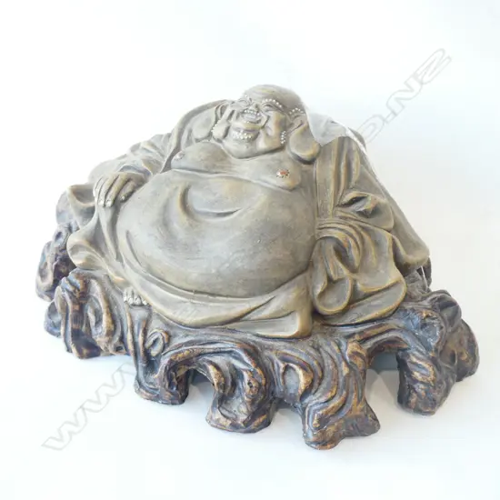 CHINESE POTTERY BUDDHA FIGURE L 240 MM