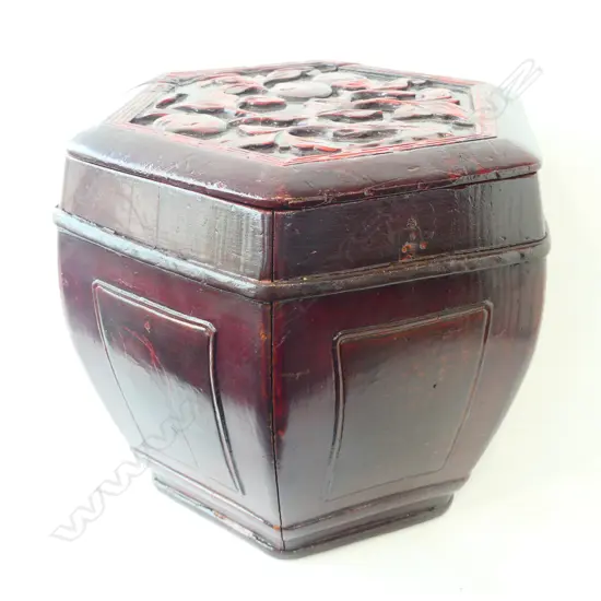 CHINESE WOODEN CONTAINER H 340 MM