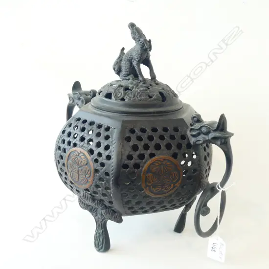 JAPANESE BRONZE INCENSE BURNER H. 310MM
