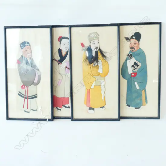 4 FRAMED ORIENTAL PICTURES H 340 MM