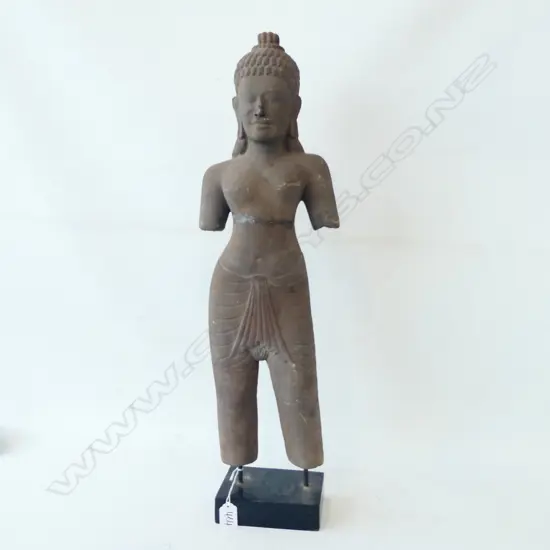 CAMBODIAN HEAVY STATUE ON STAND FAULTS H.. 670MM