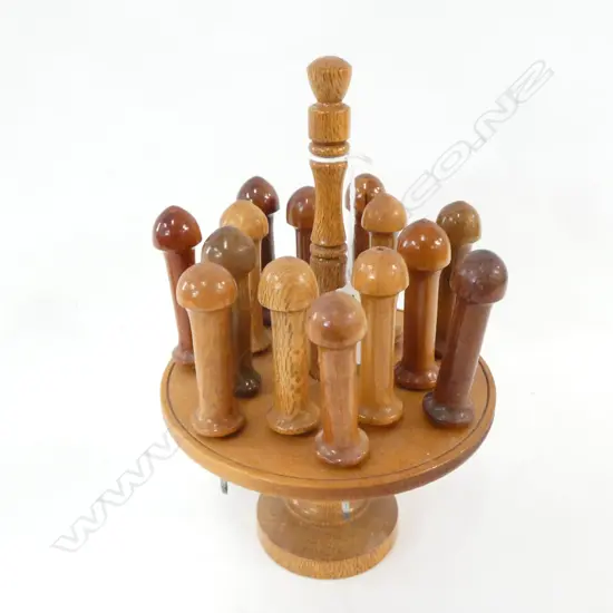 NZ NATIVE TIMBERS CORN COB HOLDERS ON STAND