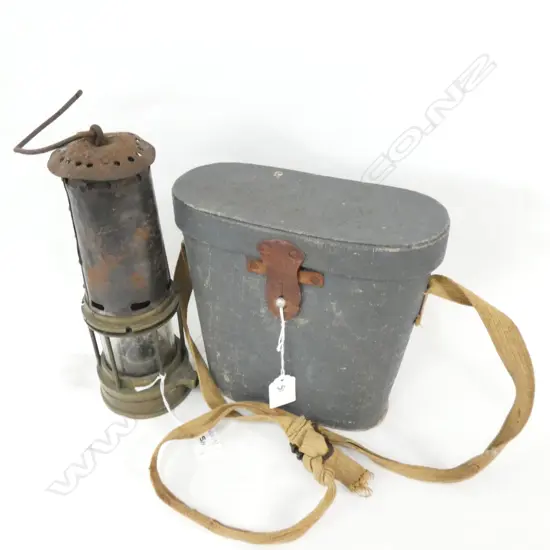 JAPANESE WWII BINOCULARS CASED + MINERS LAMP